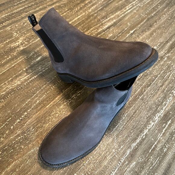 All Saints Harley Chelsea Slip On Suede Boots Men’s Gray Brown Size 11 (EU 44)